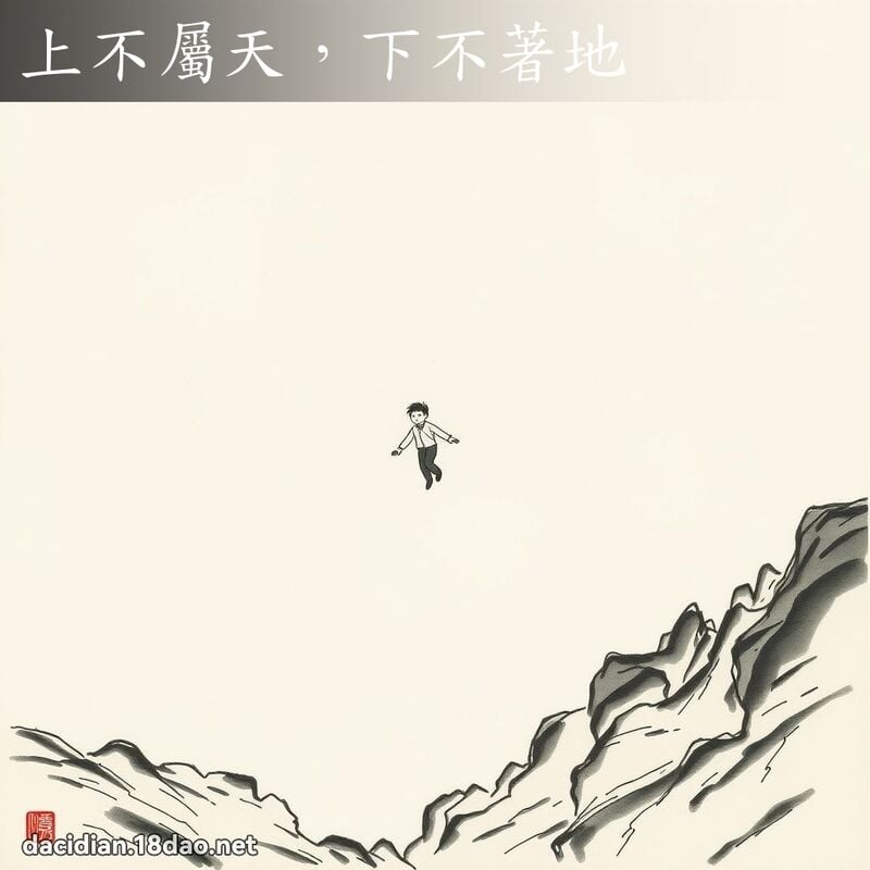 上不属天,下不著地 配图