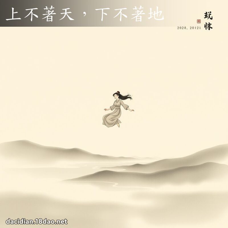 上不著天,下不著地 配图