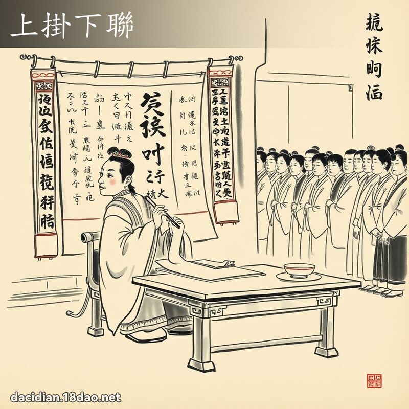上掛下联 配图