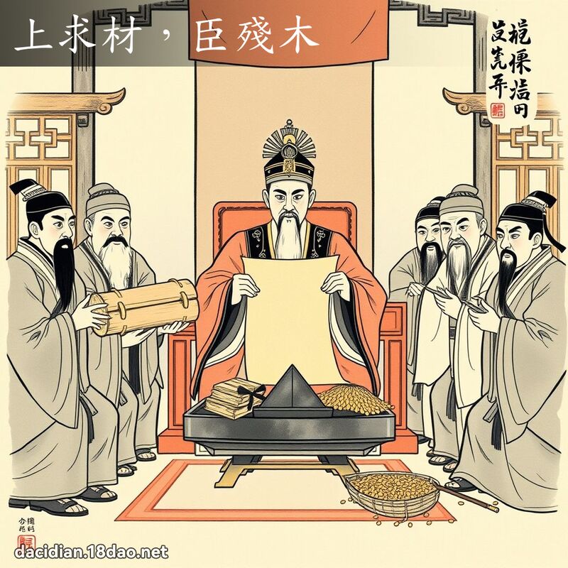 上求材,臣残木 配图