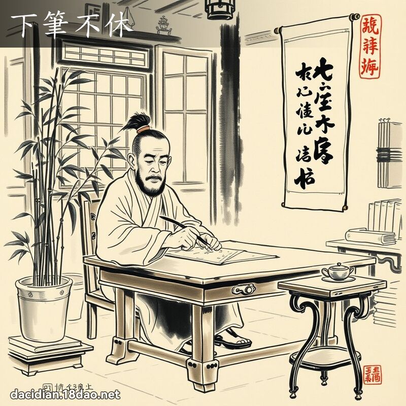 下笔不休 配图