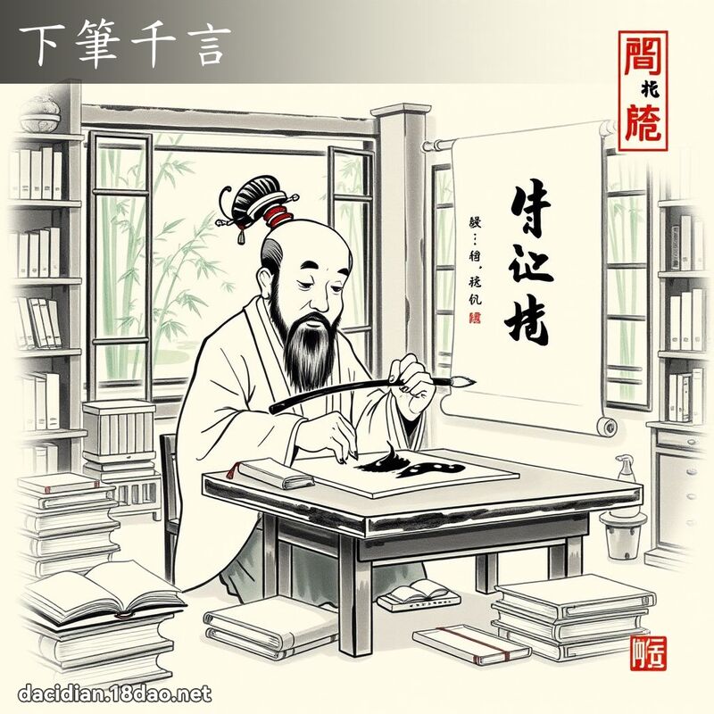 下笔千言 配图
