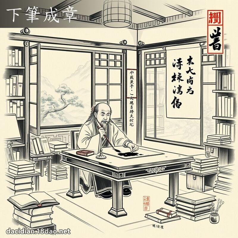 下笔成章 配图