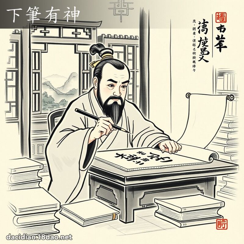 下笔有神 配图