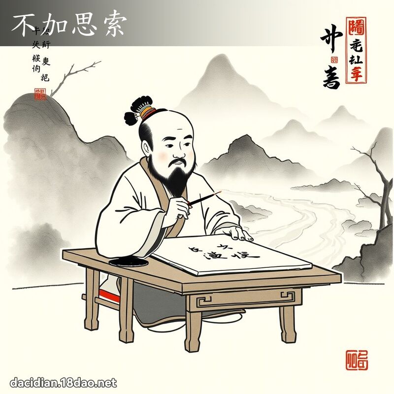 不加思索 配图