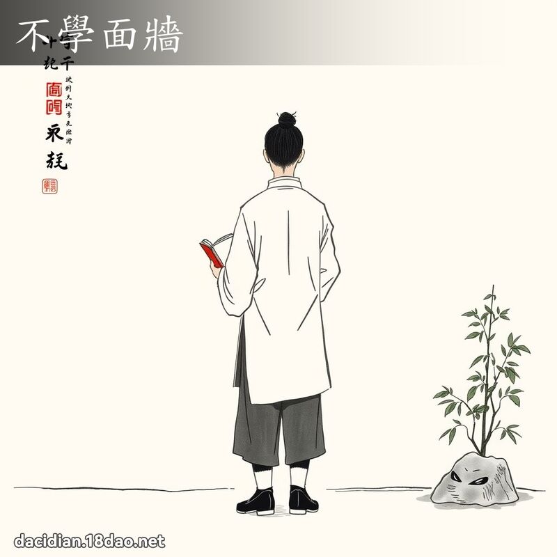 不学面墙 配图