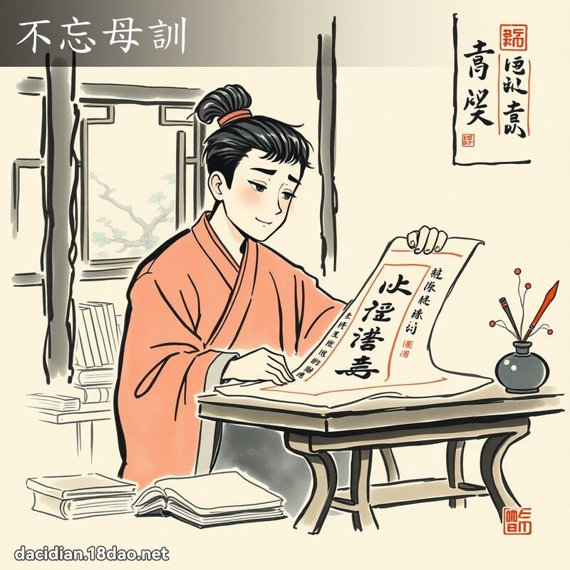 不忘母训 配图