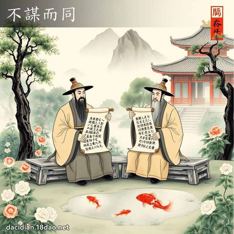 不谋而同 配图