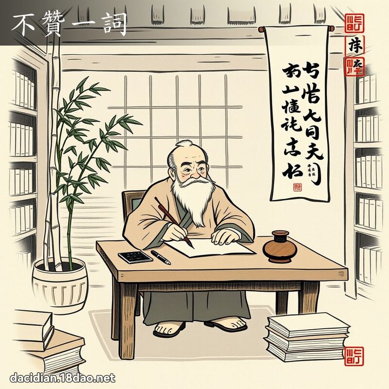不赞一词 配图