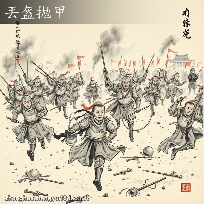 丟盔拋甲 - 中華成語配圖