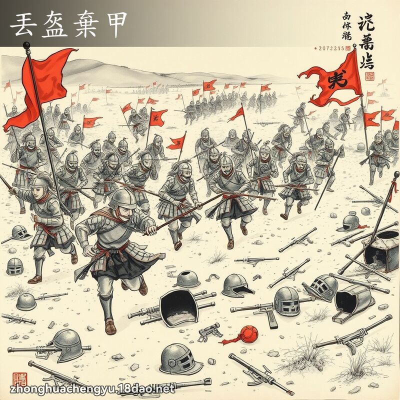 丟盔弃甲 - 中华成语配图