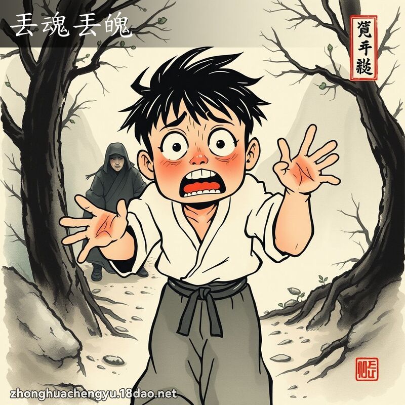 丟魂丟魄 - 中華成語配圖