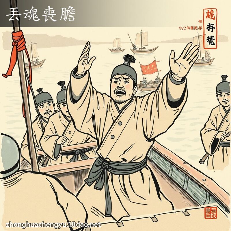 丟魂喪膽 - 中華成語配圖