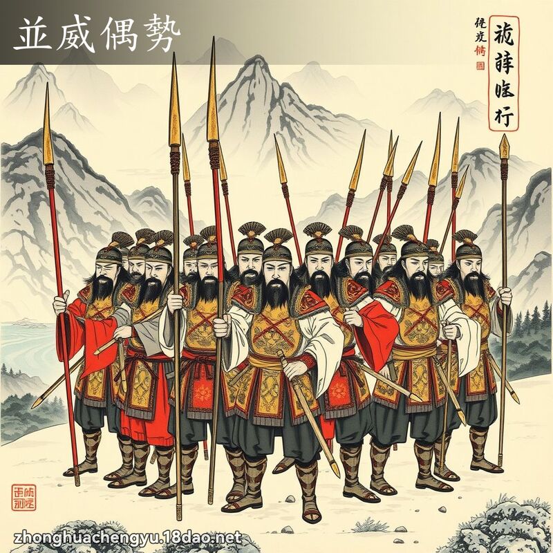 並威偶势 - 中华成语配图