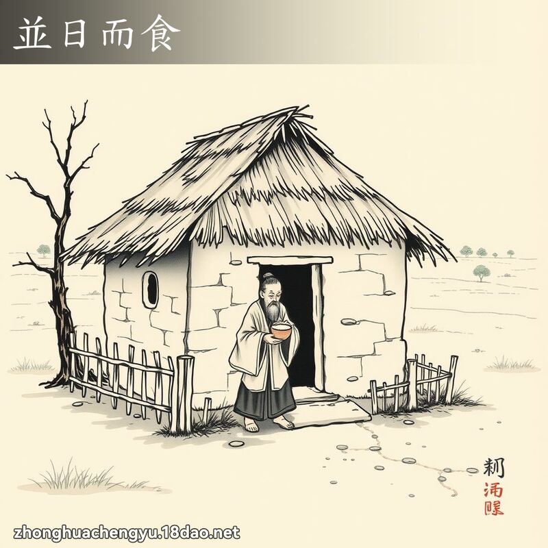 並日而食 - 中華成語配圖