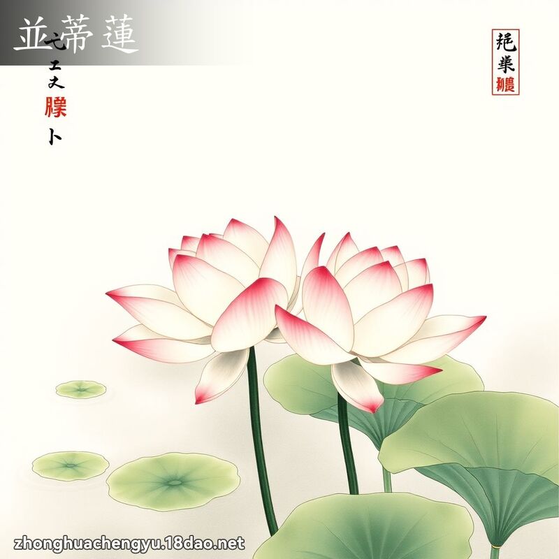 並蒂蓮 - 中華成語配圖
