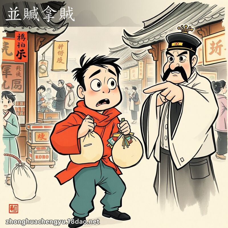 並赃拿贼 - 中华成语配图