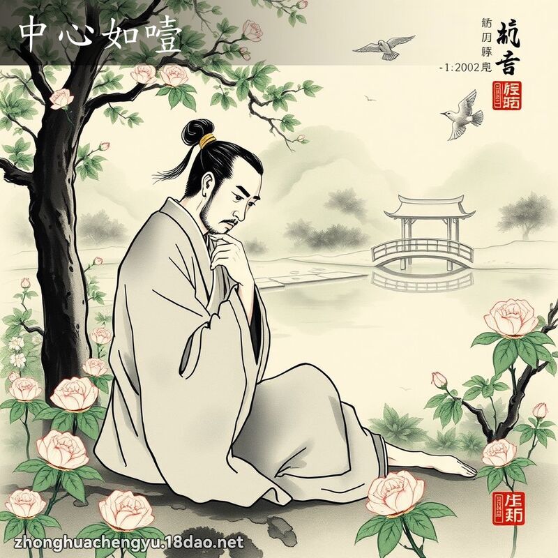 中心如噎 - 中華成語配圖