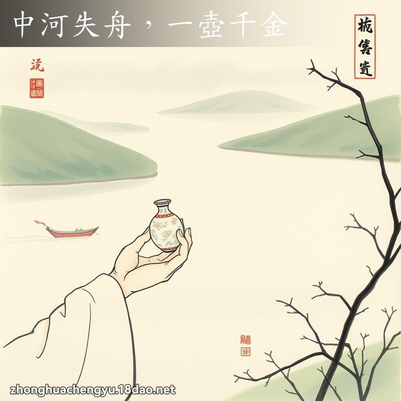 中河失舟，一壺千金 - 中華成語配圖