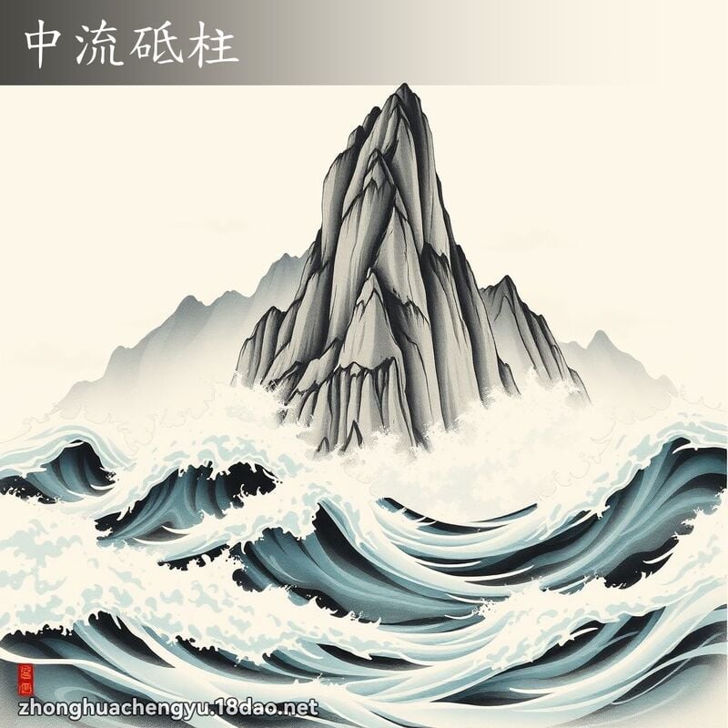 中流砥柱 - 中華成語配圖