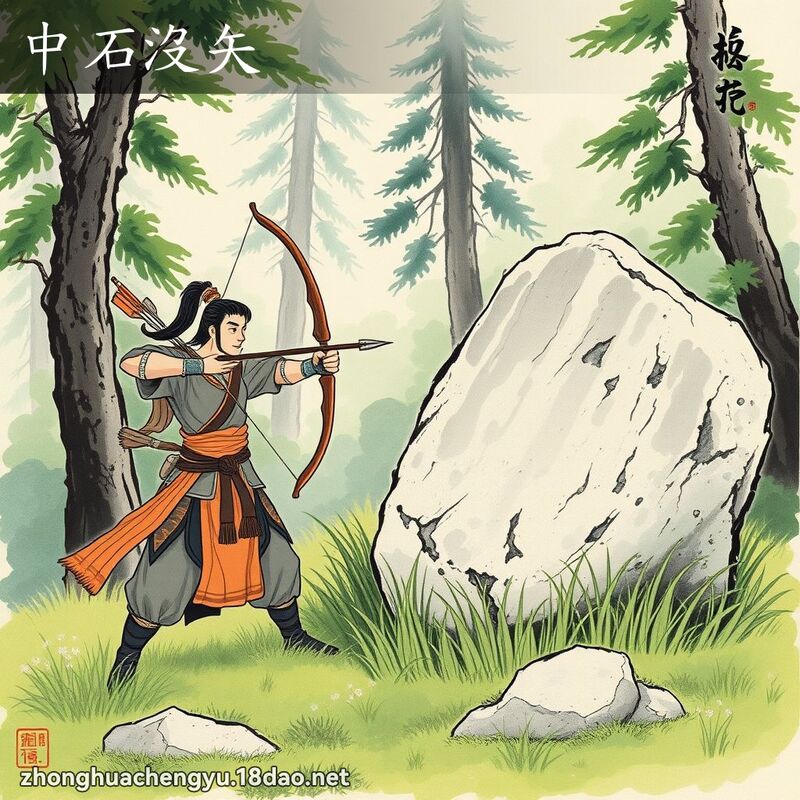 中石沒矢 - 中華成語配圖