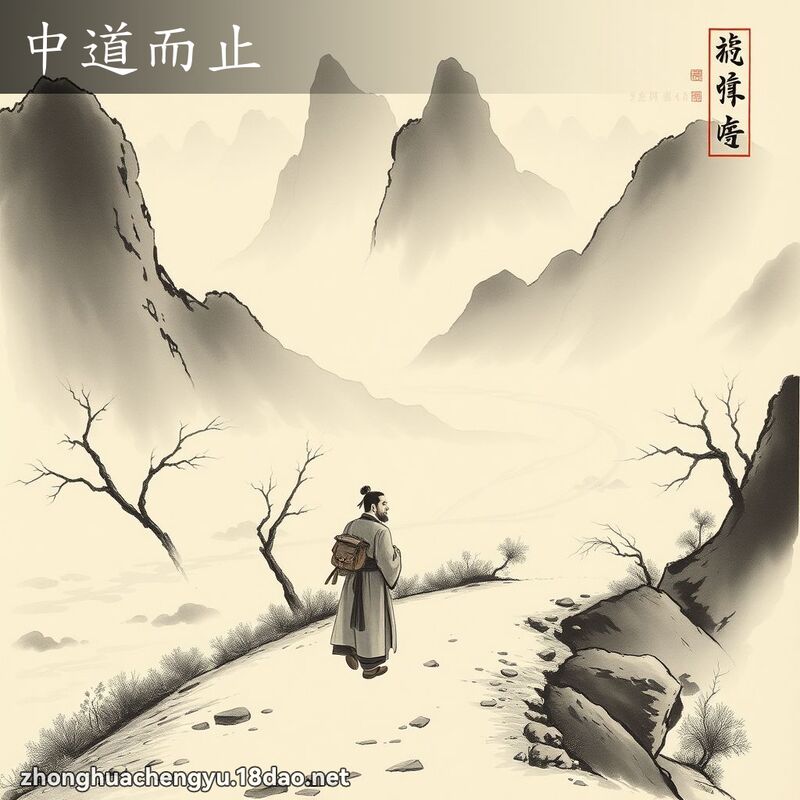 中道而止 - 中華成語配圖