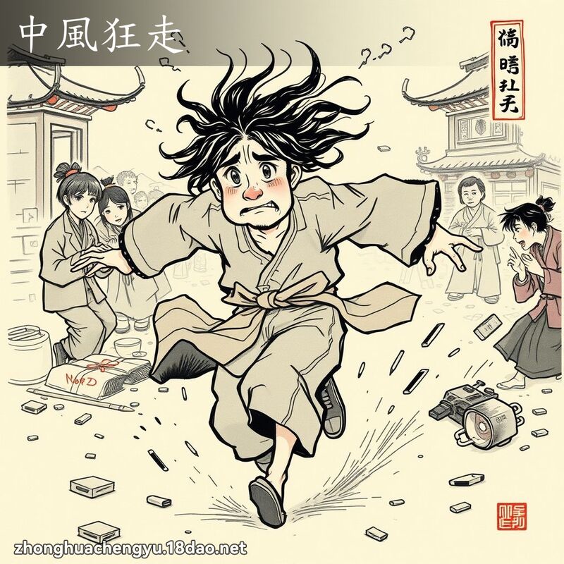 中風狂走 - 中華成語配圖