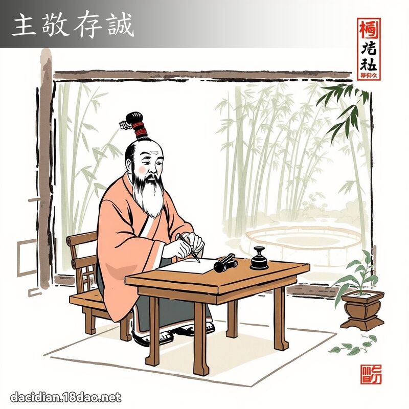 主敬存诚 配图