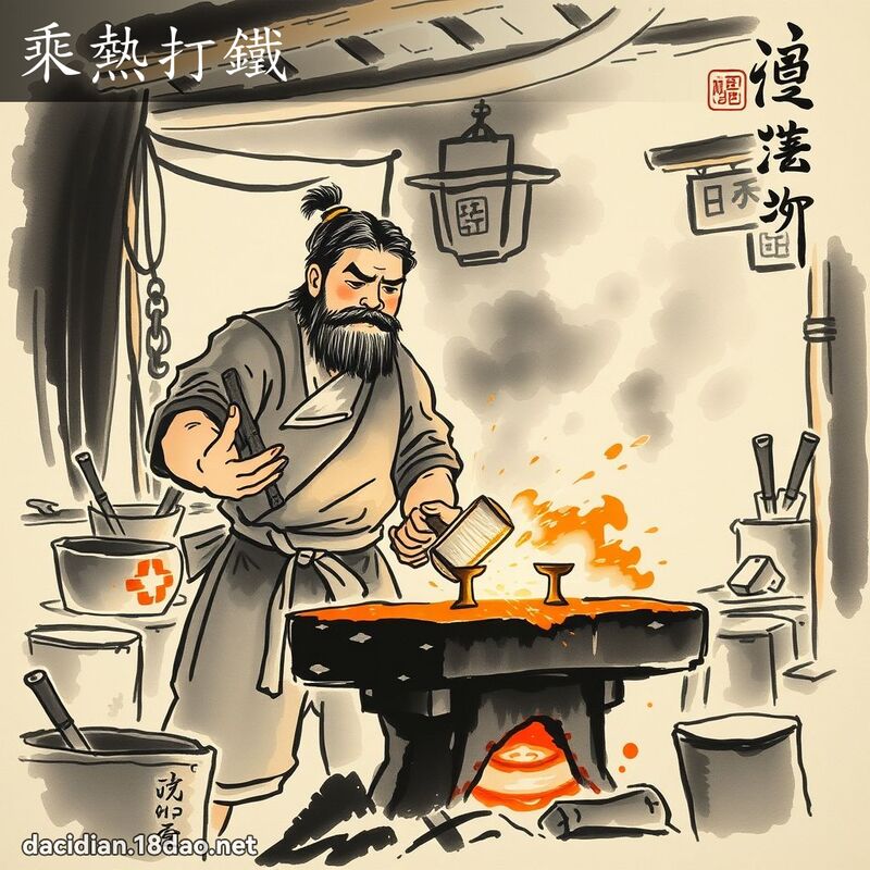 乘热打铁 配图