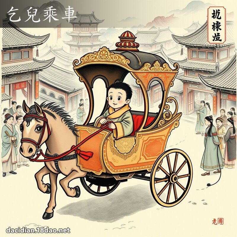 乞儿乘车 配图