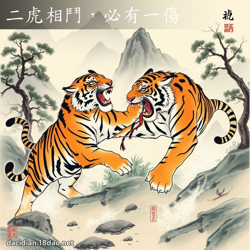 二虎相斗,必有一伤 配图