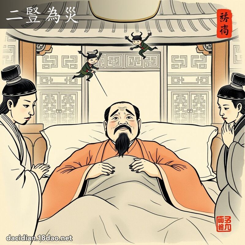 二竖为灾 配图