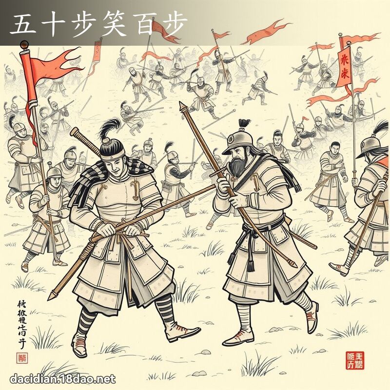 五十步笑百步 配图