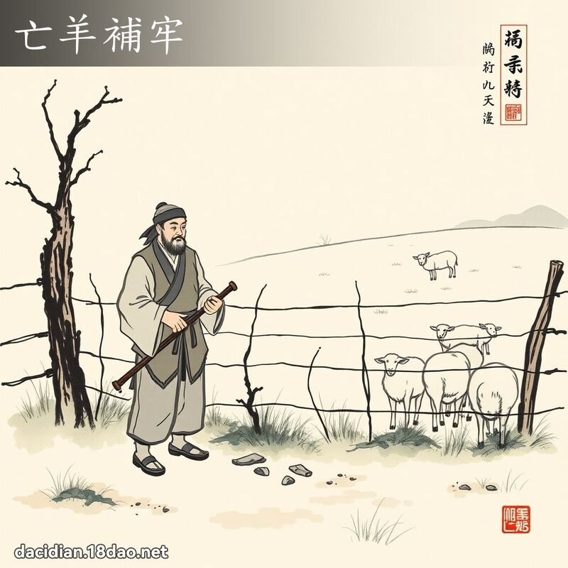 亡羊补牢 配图