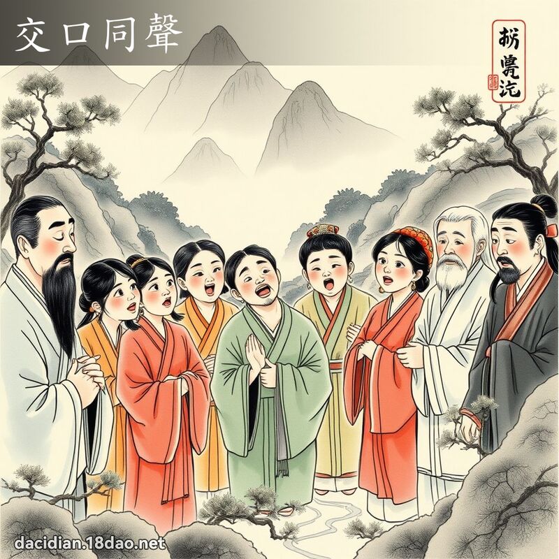 交口同声 配图