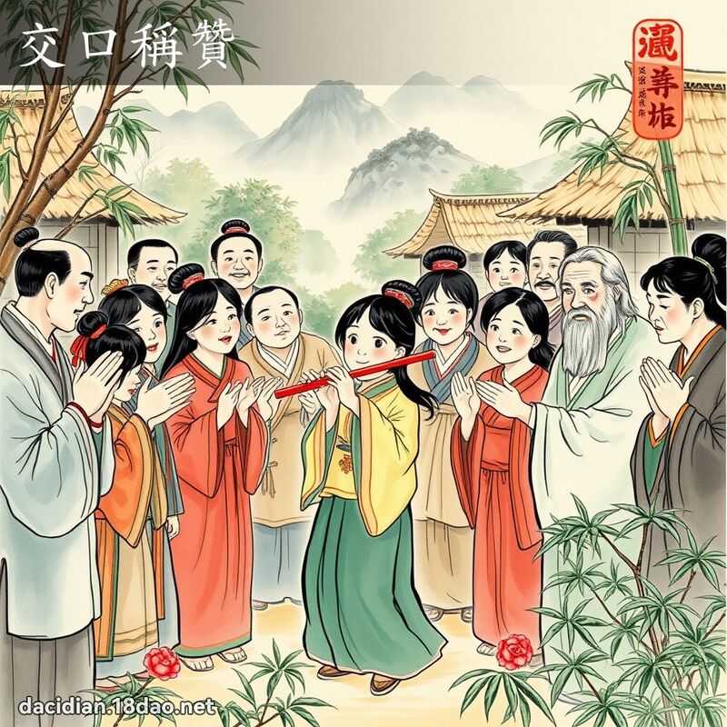 交口称赞 配图