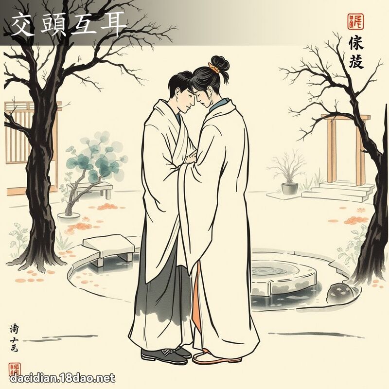 交头互耳 配图