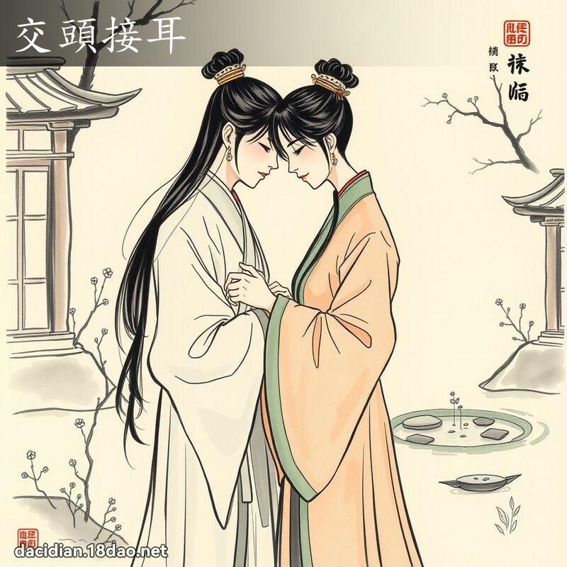 交头接耳 配图