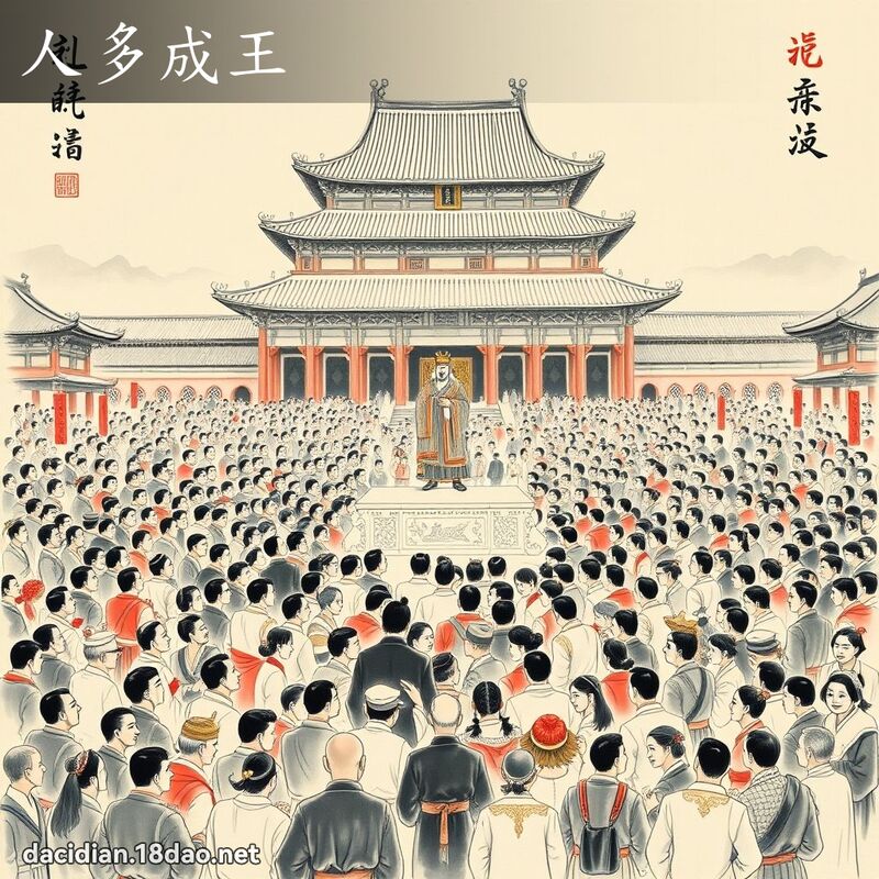 人多成王 配图