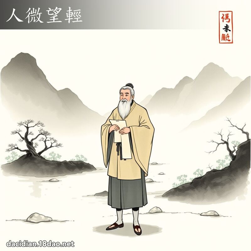 人微望輕 - 中華成語配圖