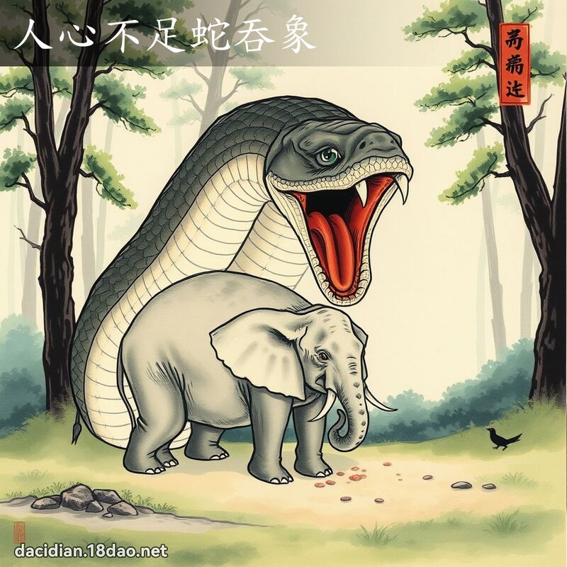 人心不足蛇吞象 配图