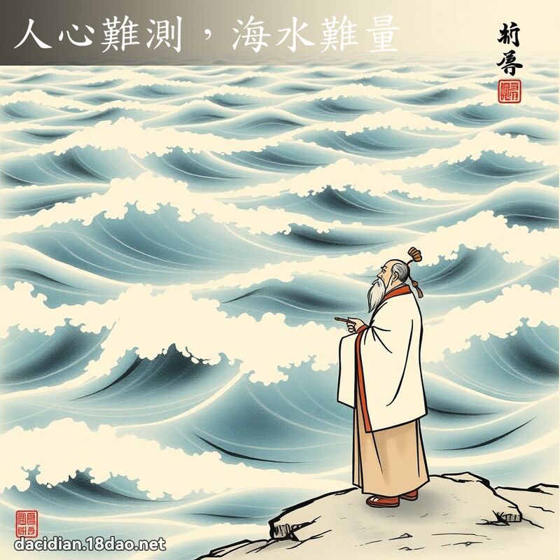 人心难测，海水难量 - 中华成语配图