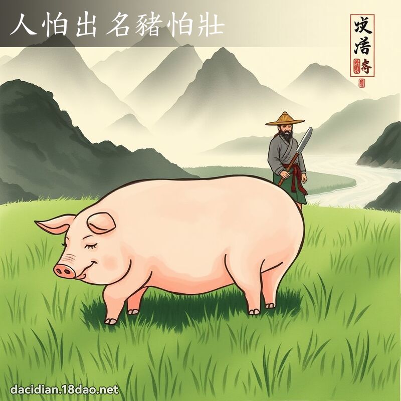 人怕出名豬怕壯 - 中華成語配圖