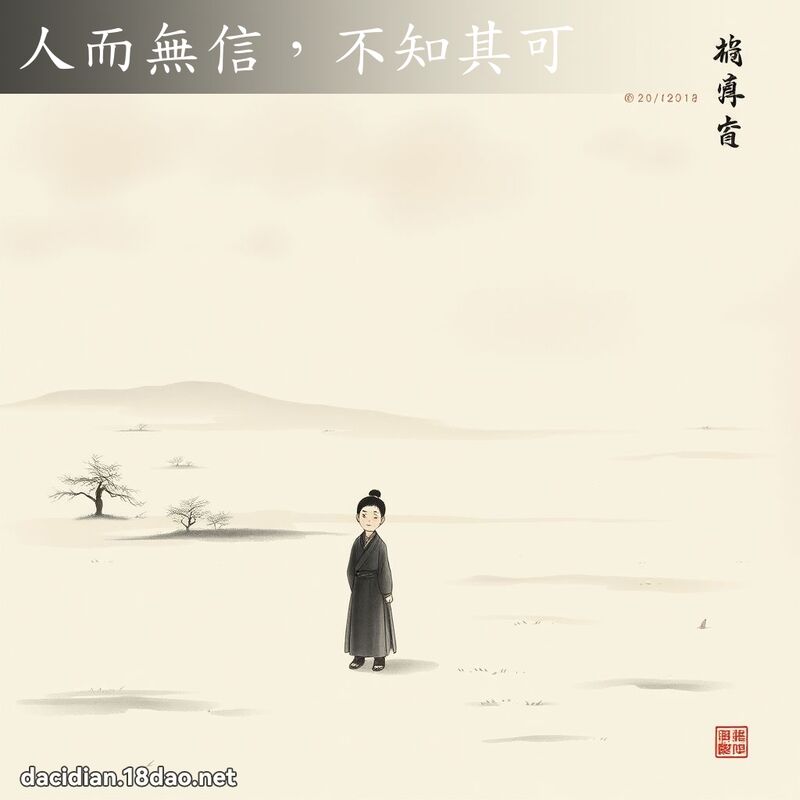 人而无信,不知其可 配图