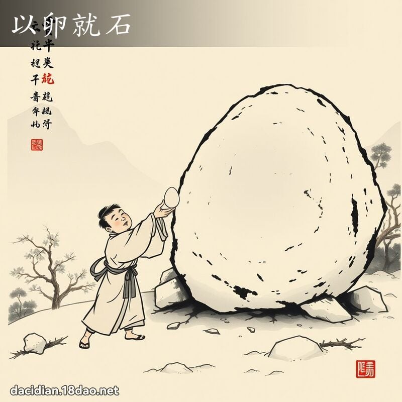 以卵就石 配图