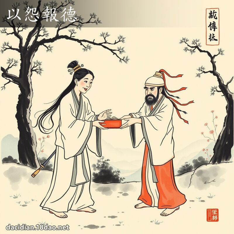 以怨报德 - 中华成语配图