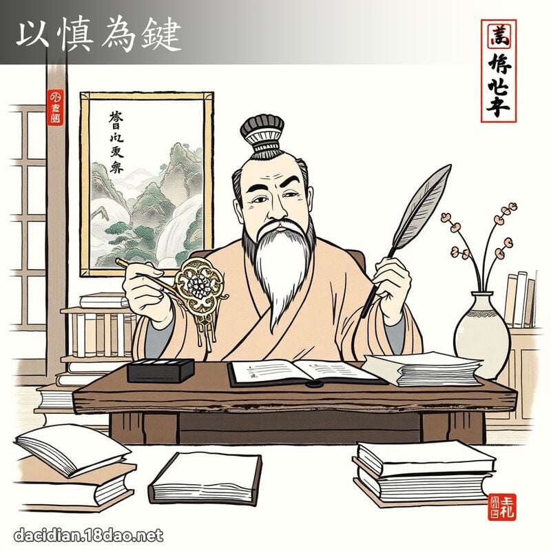 以慎為鍵 - 中華成語配圖