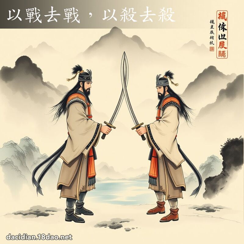 以战去战，以杀去杀 - 中华成语配图