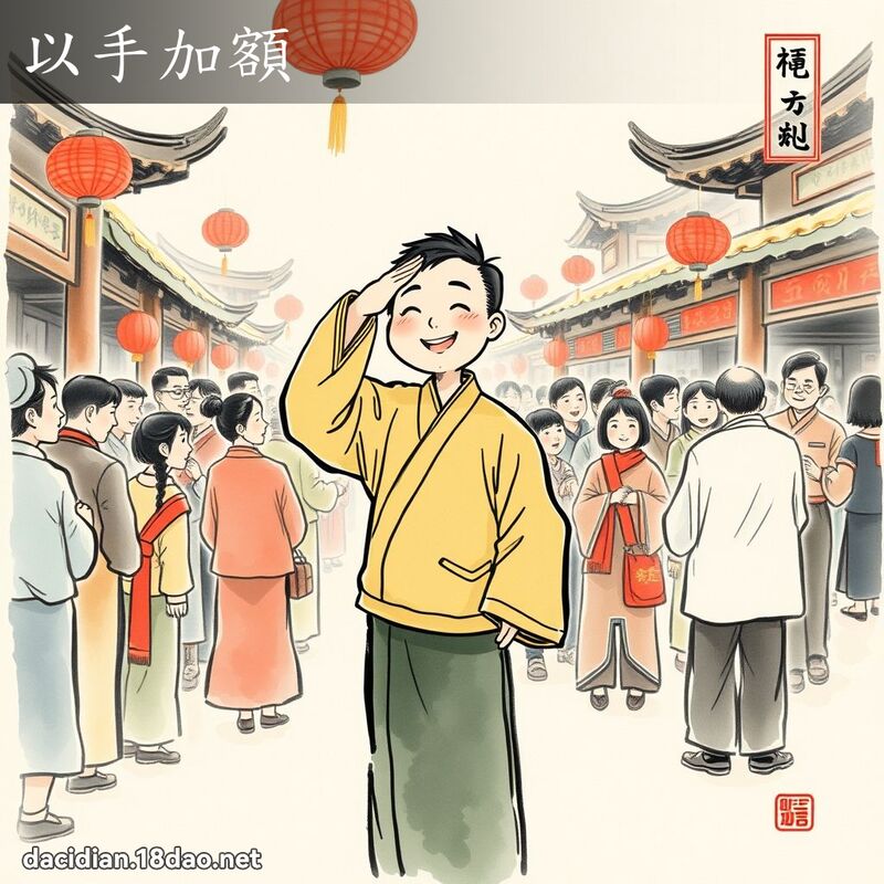 以手加額 - 中華成語配圖