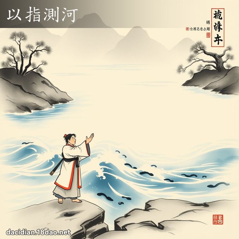 以指測河 - 中華成語配圖
